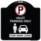 Signmission Valet Parking Tow Away Zone W/ Car Graphic Heavy-Gauge Aluminum Sign, 18" x 18", BW-1818-22761 A-DES-BW-1818-22761 - alternate 1